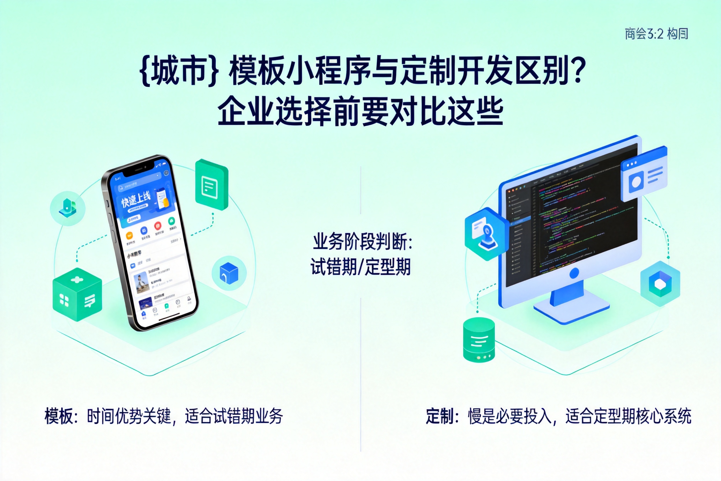 佛坪模板小程序与定制开发区别?企业选择前要对比这些